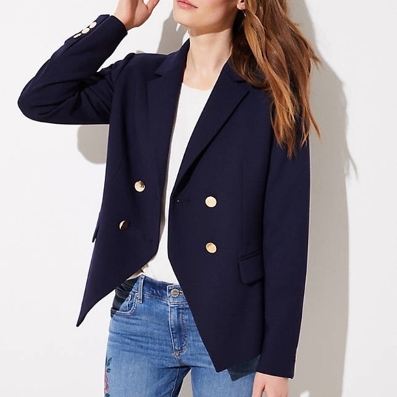 Loft navy blazer. Size 4 - Picture 4 of 6